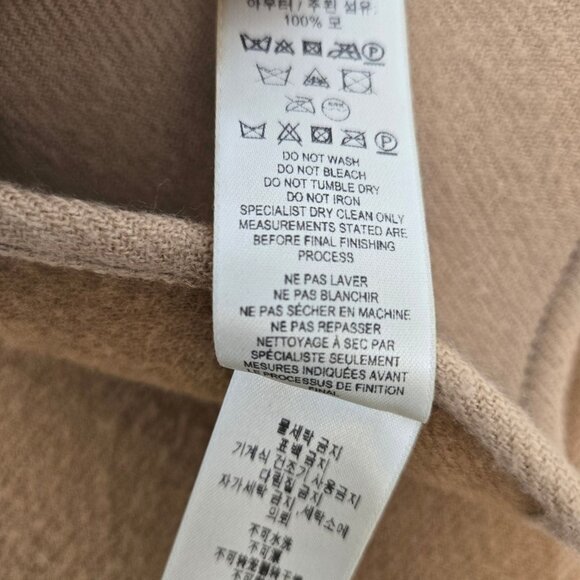 Burberry Charlotte Reversible Solid to Check Wool Poncho Cape One Size - Picture 11 of 11